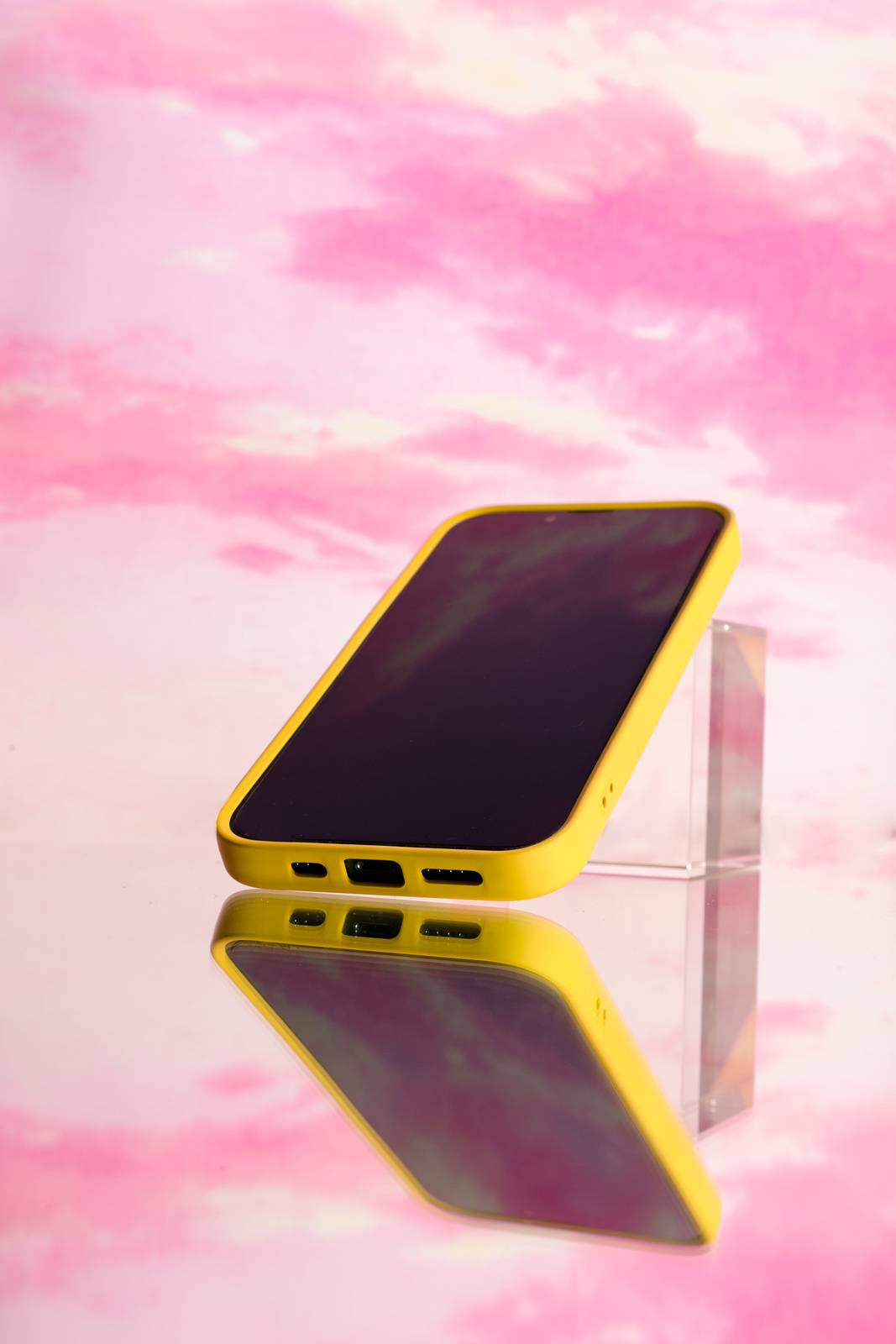 Digital Nature Tech Smartphone in Sky Background